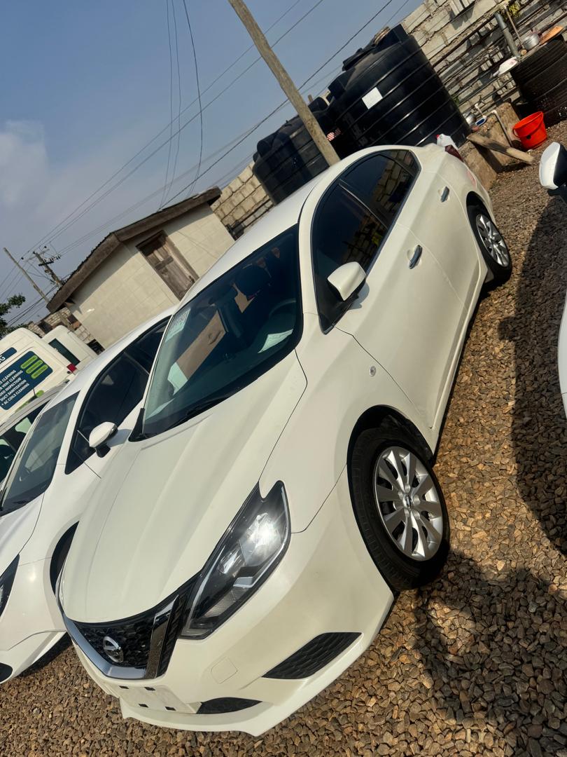 Nissan Sentra EV side angle in the depot
