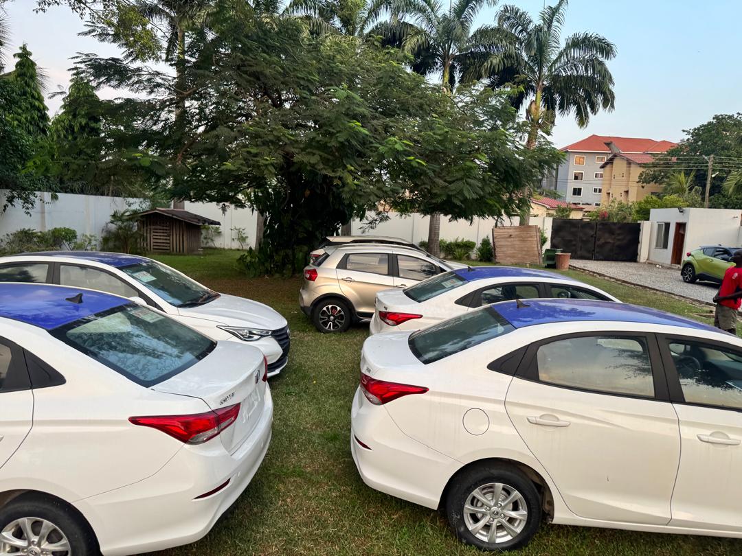Commercial vehicle inventory parked at the Accra depot
