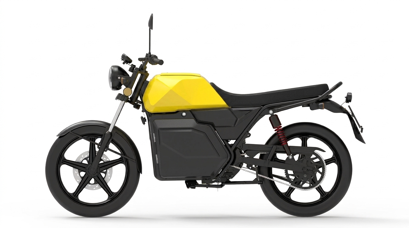 Axtro E-Moto Volt electric motorcycle in cyber yellow
